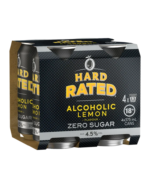 Hard Rated Alcoholic Lemon No Sugar 4PK